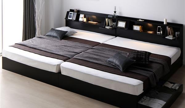 ベッド ワイドキング240(SD+SD) ベッドフレームのみ グレージュ 2台